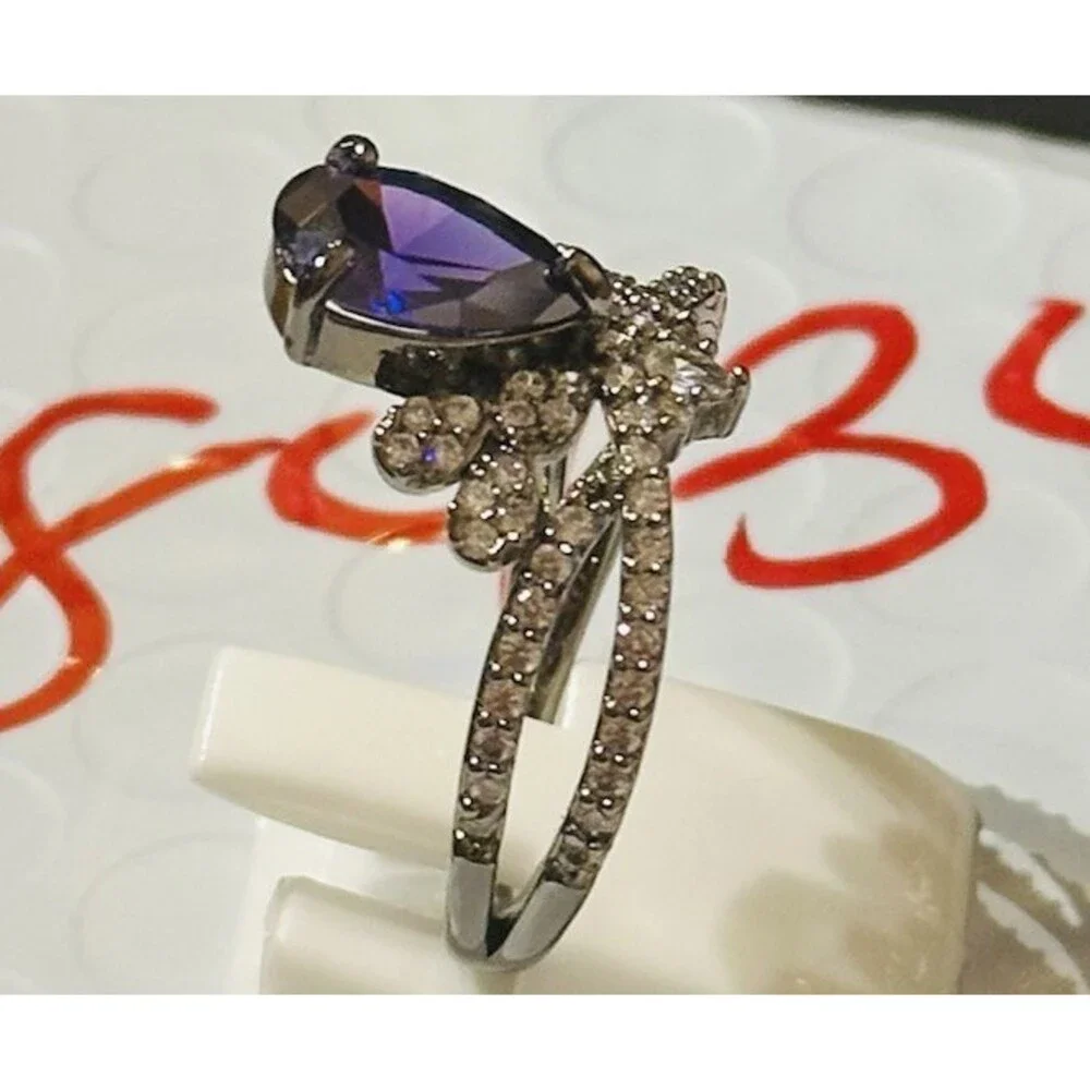 Bomb Party REIGN Madness & Mischief Ring Size 8 Dark Violet CZ RBP7632 NIB